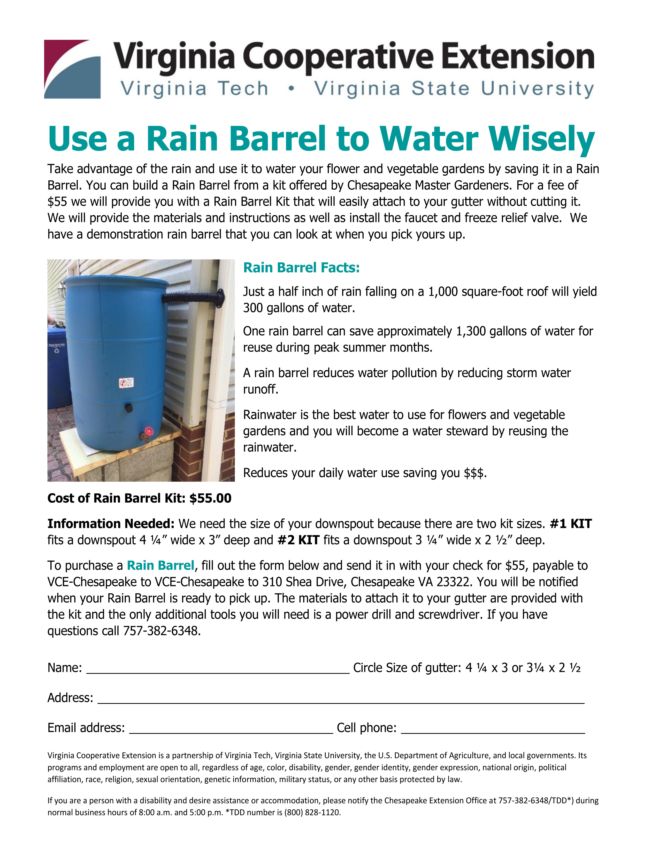 2022 Rain Barrel Purchase Form